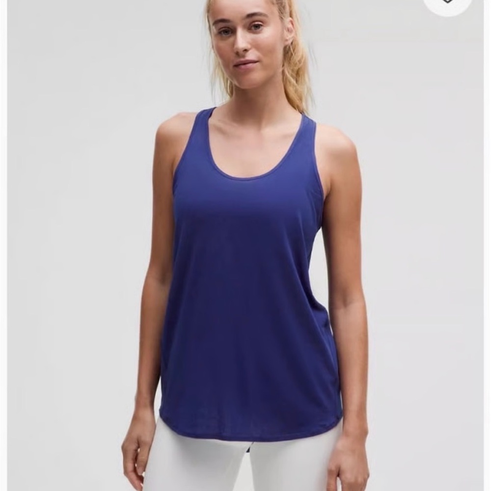 NWT Lululemon Essential Tank Top *Pleated in Larkspur Blue Size 12